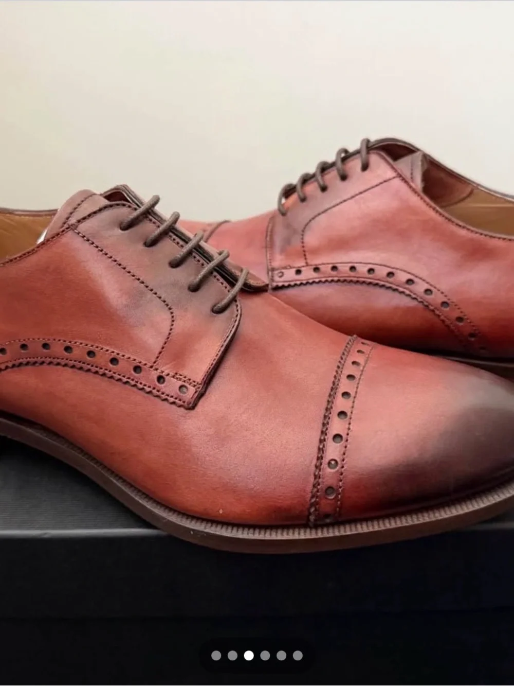 Gordon Rush Men's Brown Cap-Toe Derby Shoes